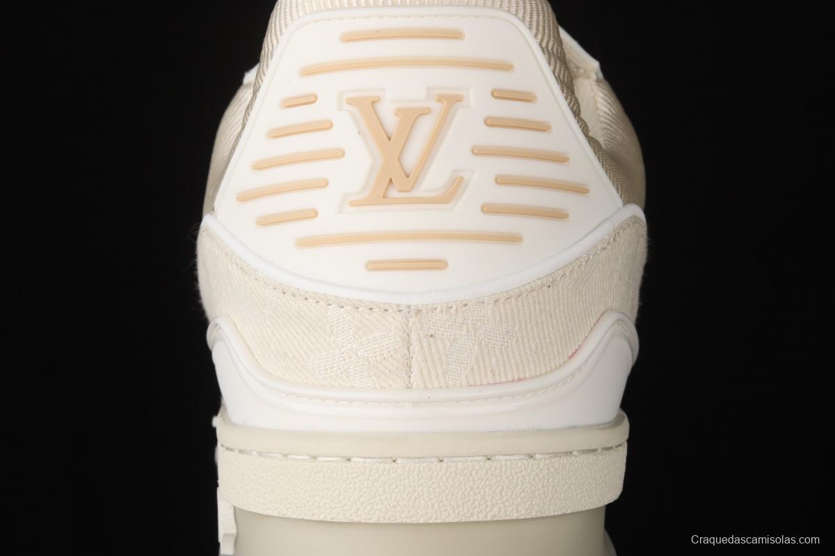 Authentic LV 2021ss early spring fashion catwalk sneakers 400N APRICOT