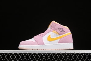 Air Jordan 1 Mid Junior Women's Powder Zhongbang Basketball shoes DC9517-600