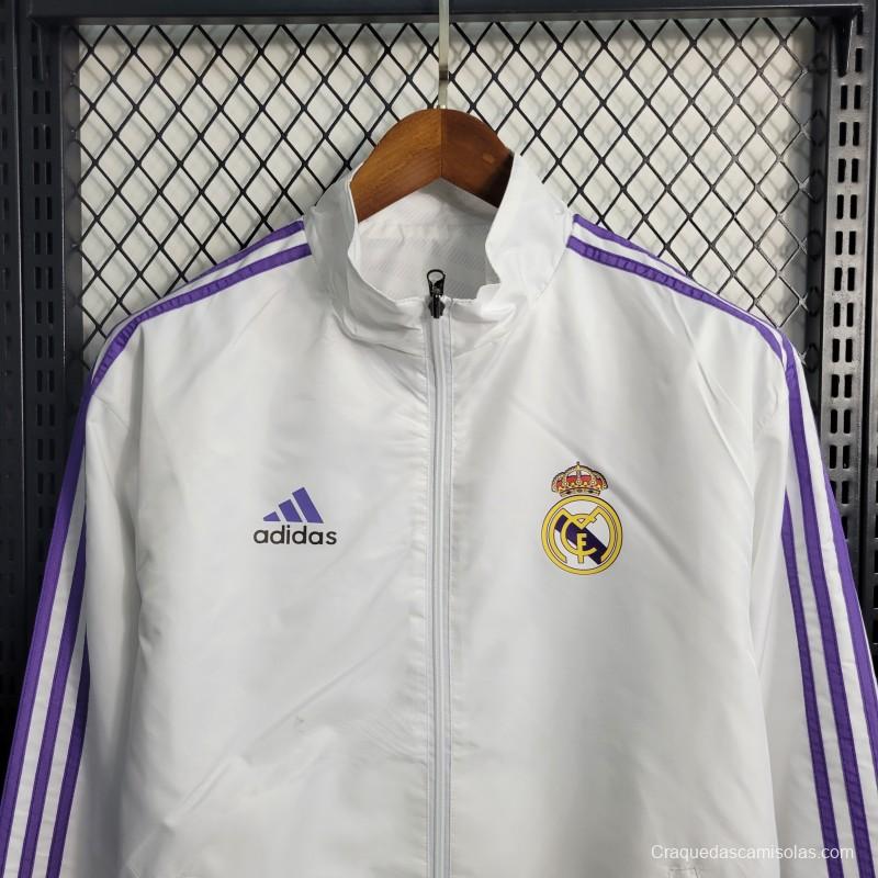 23/24 Reversible Real Madrid White Windbreaker