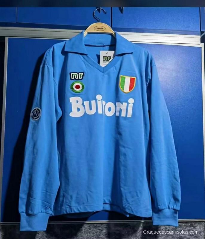 Retro 87/88 SSC Napoli Home Long Sleeve Jersey