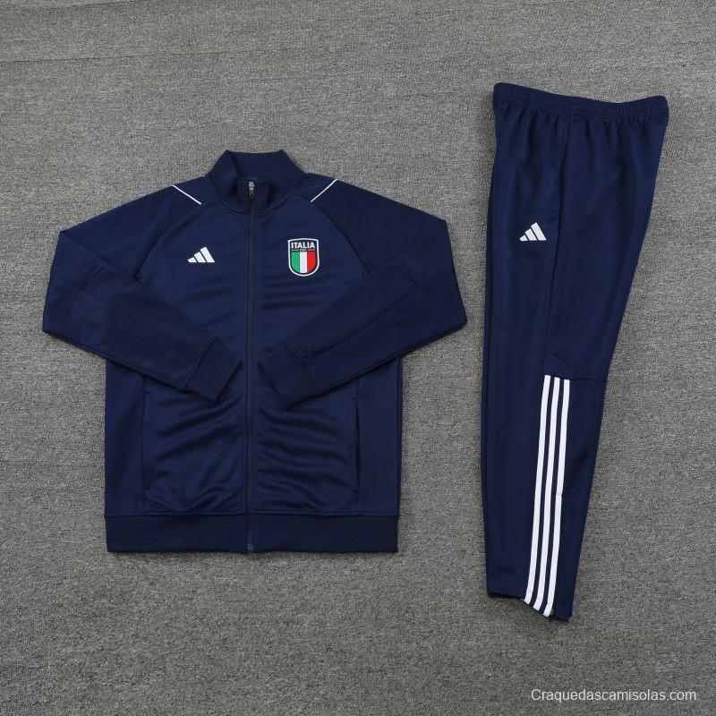 2023 Italy Navy Full Zipper Jacket +Pants