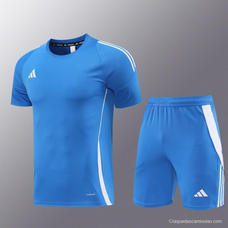 2024 Adidas Blue Short Sleeve Jersey+Shorts