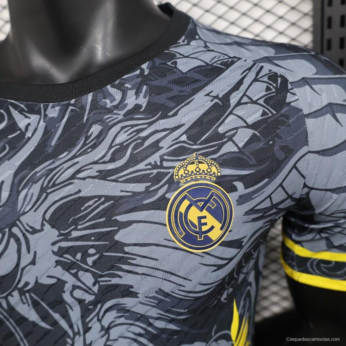 Player Version 24/25 Real Madrid Grey/Black Dragon Jersey